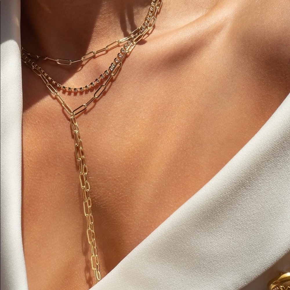 Express X Luv AJ Maja Diamond Lariat Necklace
